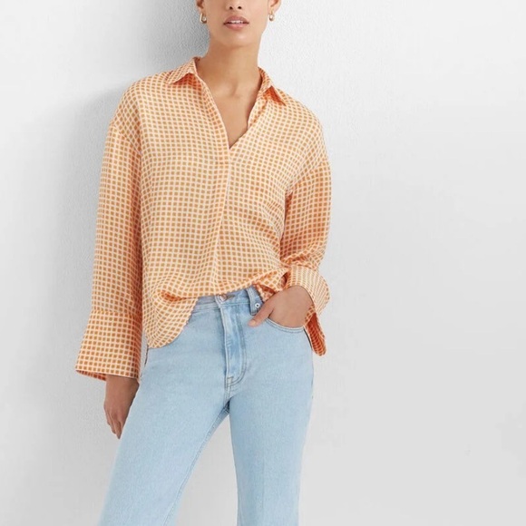 Club Monaco Gingham Popover Pocket Shirt - Picture 1 of 10